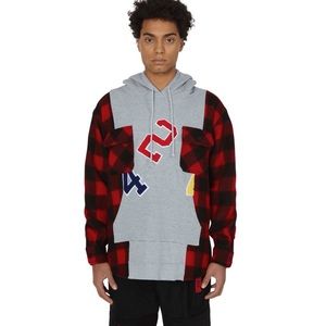 424 Fairfax Reworked Flannel Hooded Work Shirt